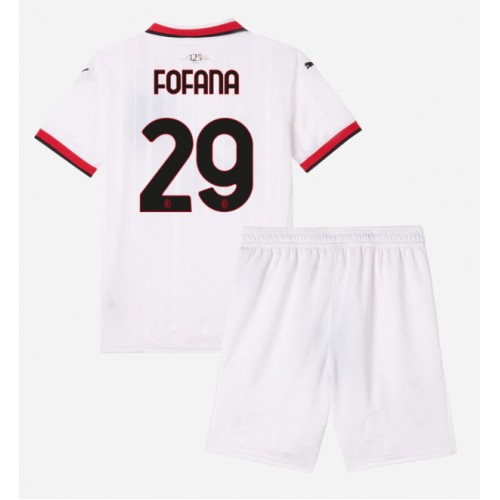 Dětský fotbalový dres AC Milan Youssouf Fofana #29 2024-25 Venkovní Krátký Rukáv (+ trenýrky)